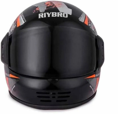 Riybro Full Face Isi Marked With Adjustable Strap Fro Men and Women Bike and Scooty Riding Motorbike Helmet (Black,Orange)
