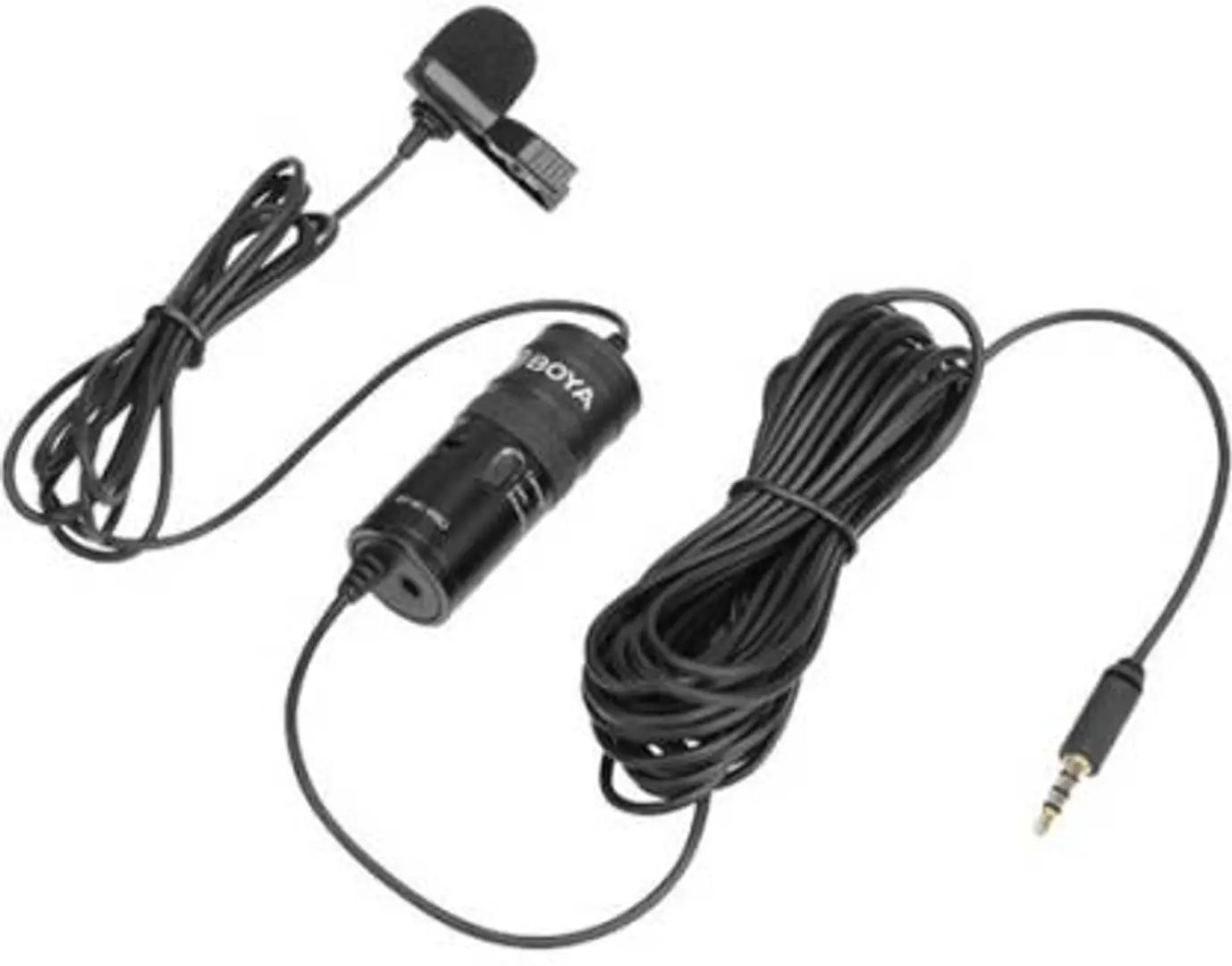 BOYA BY-M1 Pro Omnidirectional Lavalier Condenser Microphone with Gain control, Headphone-out, Noise cancellation for Smartphone DSLR Camera Camcorder Audio Recorder YouTube(20ft Cable) Microphone