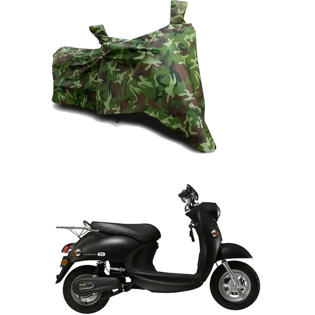 GLAMND-100% Dustproof Bike Scooty Two Wheeler Body Cover Compatible For Benling Kriti LI Water Resistance  Waterproof UV Protection Indor Outdor Parking With All Varients[Militry GMJ]