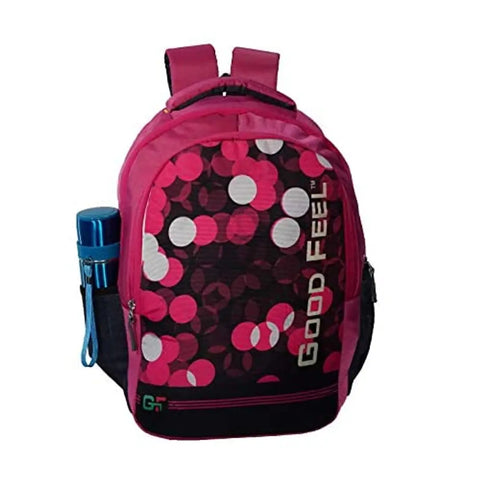 GoodFeel New Canvas Polyester School Bag, College Bag, Laptop Bag for Boys and Girls (Pink)