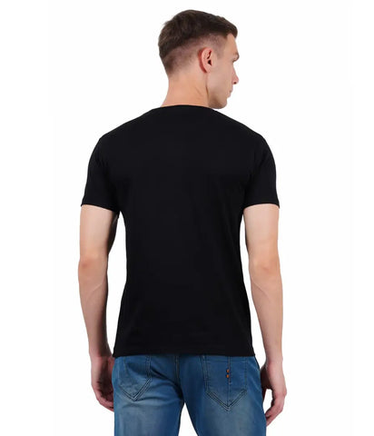 BET Men Premium Cotton Round Neck Printed T-Shirt Black